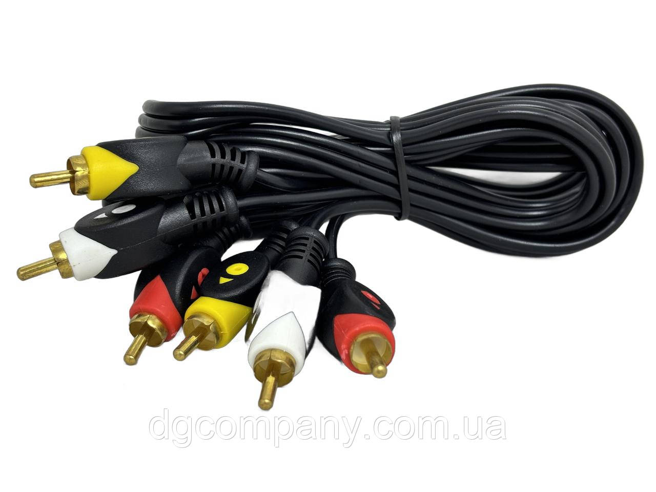 Шнур 3RCA-3RCA Pro, 1.8м, фото 1