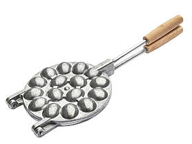 Форма для випічки алюмінієва Горіх 16 з дерев'яною ручкою