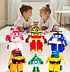 Набір трансформерів для дітей іграшкові фігурки 6 героїв мультфільму робокар полі роботи машинки вертоліт, фото 3