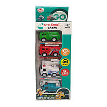 Набір іграшкових машинок JM52252, 4 машинки в наборі, коробка 9,1*4,2*26,8см Червоно-зелений