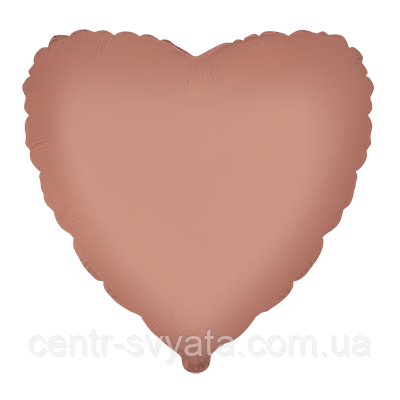 Фольгована кулька Flexmetal 18"(45 см) Серце Matte Vintage Rose | Вінтажна троянда