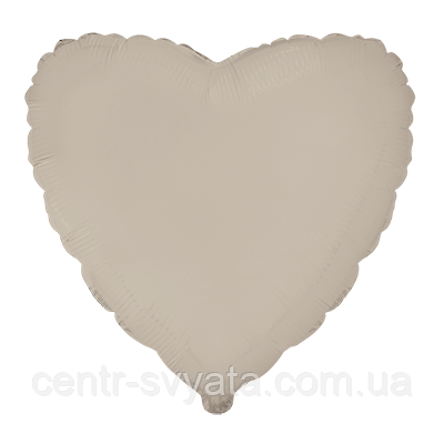Фольгована кулька Flexmetal 18"(45 см) Серце Matte Creamy Latte | Кремове латте