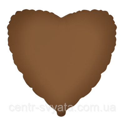 Фольгована кулька Flexmetal 18"(45 см) Серце Matte Choco Brown | Шоколадне