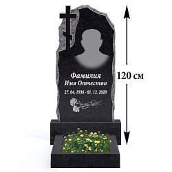 Пам'ятник на могилу із граніту з хрестом (100-50) В-09