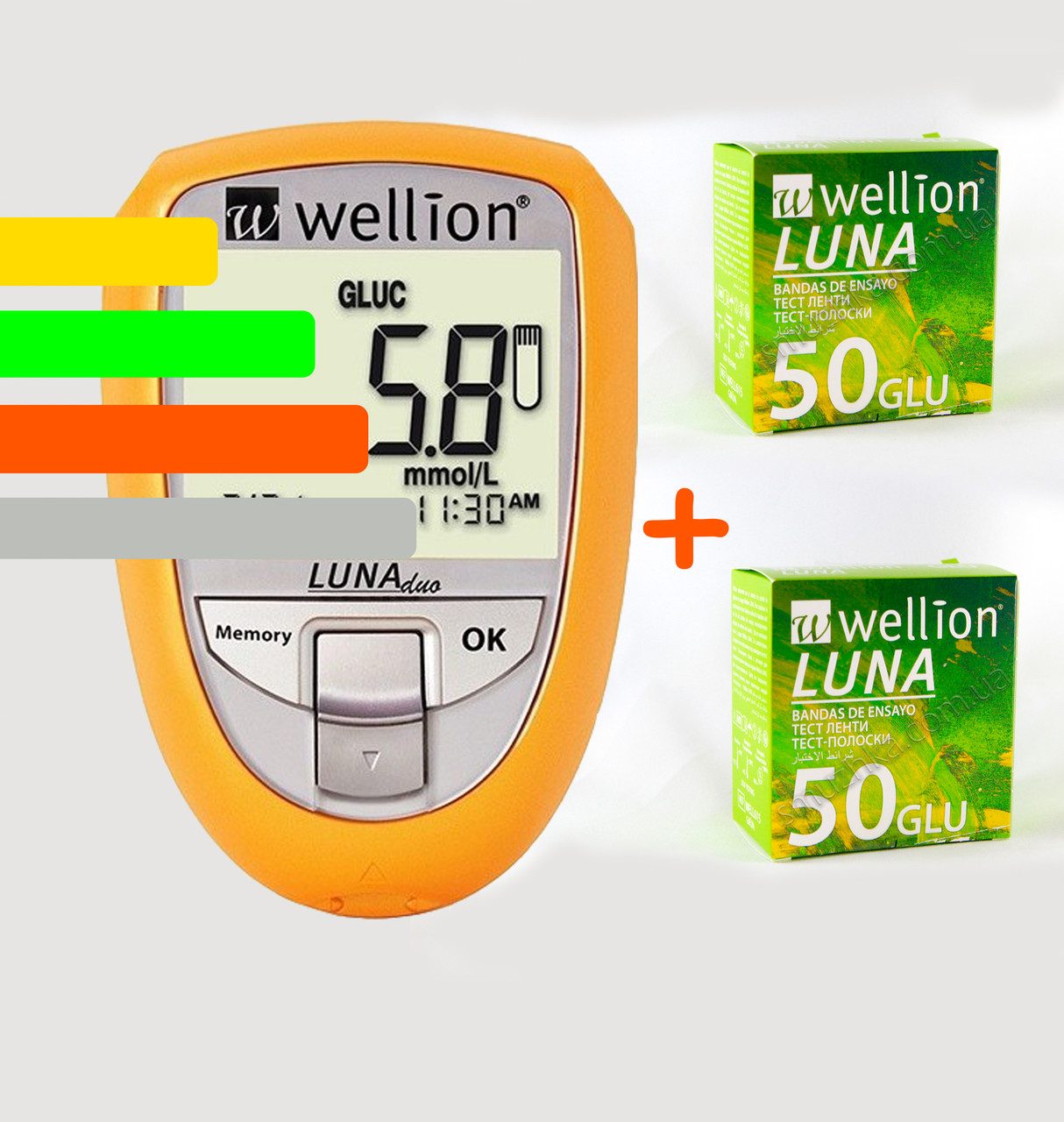 Глюкометр Велліон Луна Тріо - Wellion Luna Trio +100 тест-смужок