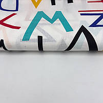 Турецька бавовняна тканина ранфорс "Літери різнобарвні" 240 см, фото 3