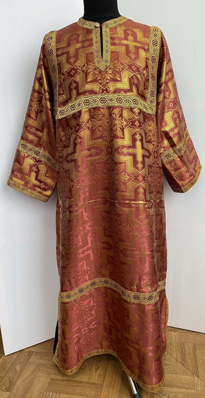 Стихар із парчі (бордовий колір). Довжина 140, 145, 150 см, фото 1