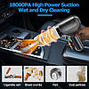 Бездротовий автомобільний пилосос, міні-пилосос 18000 Па, 4-в-1, ручний пилосос автомобіля, будинки, офісу, фото 4