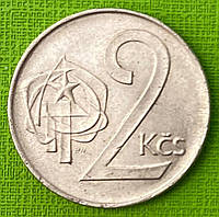 Монета Чехословаччини 2 крони 1990 р.