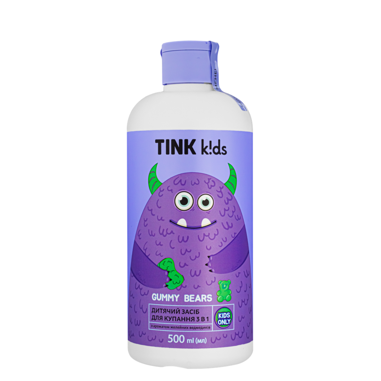 Дитячий засіб для купання від 3 років Tink kids Gummy Bears 3 в 1 без сліз 500 мл, фото 1
