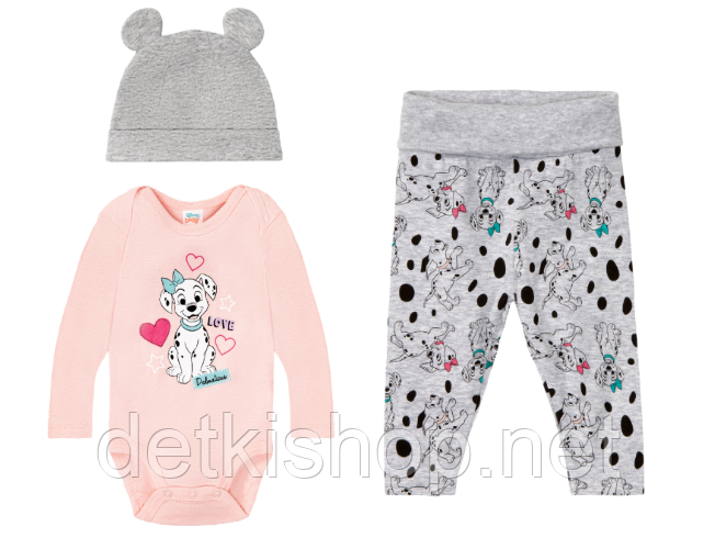 Дитячий комплект для дівчинки боді зштанці шапочка з вушками Disney Baby 86-92 см (12-24M)