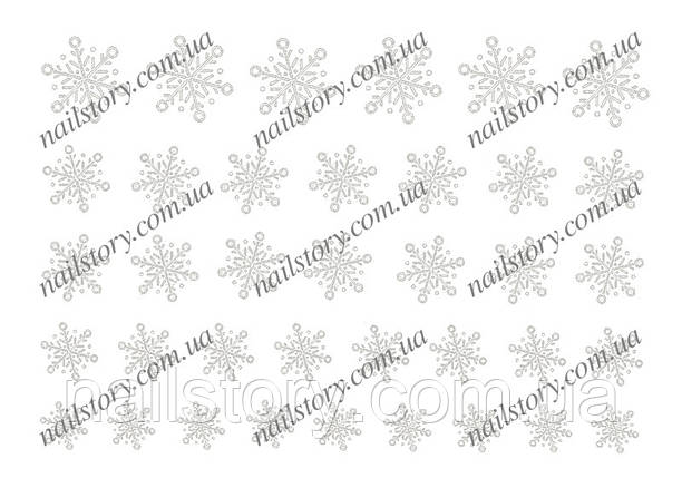 Сніжинки для манікюру срібні No9 купити, фото 2