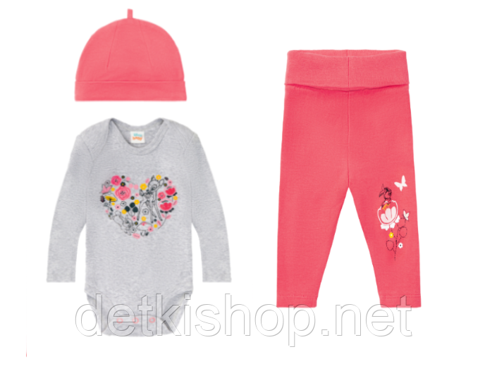 Дитячий комплект для дівчинки, боді, штанці, шапочка Disney Baby