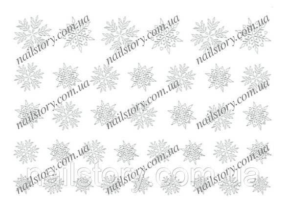 Сніжинки для нігтів срібні No12, фото 2