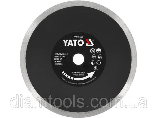 Диск алмазний по кераміці та гресу Yato 230x22.2x2.2 (YT-59955)