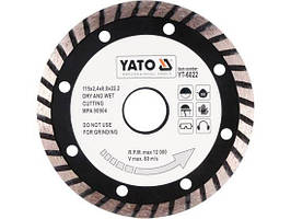 Диск алмазний по бетону Yato 115x22.2x2.4мм (YT-6022)