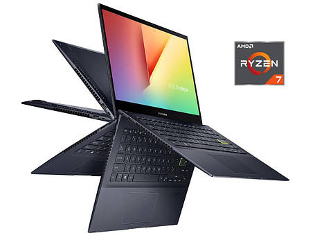 Ноутбук Б-клас Asus VivoBook Flip 14 TM420UA/ 14" 1920x1080 Touch/ Ryzen 7 5700U/ 8GB RAM/ 256GB SSD NVMe/ Radeon Vega, фото 1