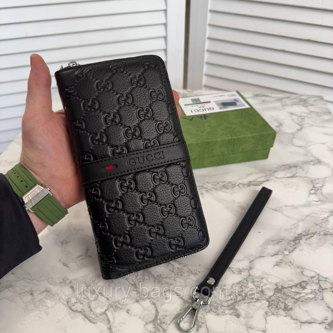Чоловічий стильний гаманець-клатч Gucci, фото 1