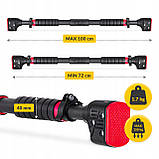 Турнік розсувний 4FIZJO PRO 72-110 см Black/Red (P-5907739313263), фото 5