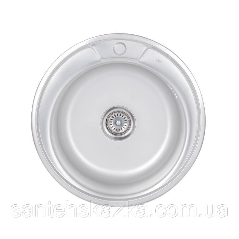 Кухонна мийка Lidz 510-D 0,8 мм Satin (LIDZ510DSAT), фото 1