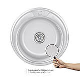 Кухонна мийка Lidz 510-D 0,8 мм Satin (LIDZ510DSAT), фото 3