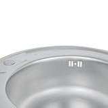 Кухонна мийка Lidz 510-D 0,8 мм Satin (LIDZ510DSAT), фото 7