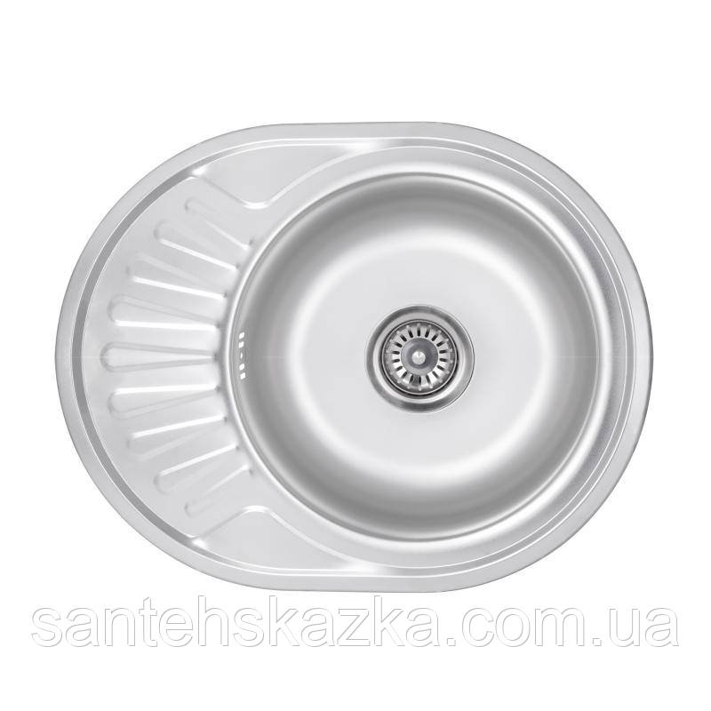 Кухонна мийка Lidz 5745 0,6 мм Satin (LIDZ574506SAT), фото 1