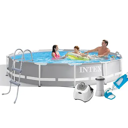 Каркасний басейн Intex 26710 -7, 366 x 76 см (4 г/год, 3785 л/год, тент, підстилка, драбина, набір для, фото 1