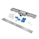 Трап Qtap Dry FB304-800 лінійний з сухим затвором і нержавіючої сіткою 800х73, фото 6