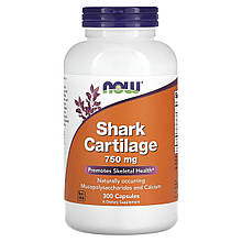 Акулячий хрящ, Shark Cartilage, Now Foods, 750 мг, 300 капсул