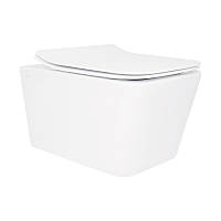 Унітаз підвісний Qtap Crow безобідковий із сидінням Soft-close QT05335170W