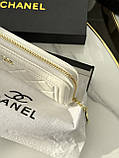 Жіночий гаманець Chanel білий із комплектацією великий Шанель, фото 2