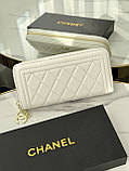 Жіночий гаманець Chanel білий із комплектацією великий Шанель, фото 4