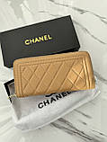 Жіночий гаманець Chanel бежевий із комплектацією великий Шанель, фото 2