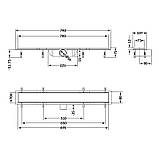Трап Qtap Dry FA304-700 лінійний з сухим затвором і нержавіючої сіткою 700х73, фото 2