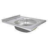 Кухонна мийка Lidz 6050 0,6 мм Satin (LIDZ605006SAT), фото 4