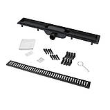 Трап Qtap Dry FA304-700MBLA лінійний з сухим затвором і нержавіючої сіткою 700х73, фото 6