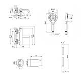 Комплект для ванної кімнати Qtap Robin Chrome: Змішувач QTROB3060102C + Тримач QTCRMA030 + Шланг, фото 2
