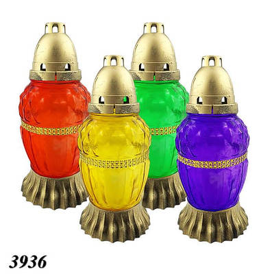 Свічка лампадка скло з камінчиками d 12 см h 25 см