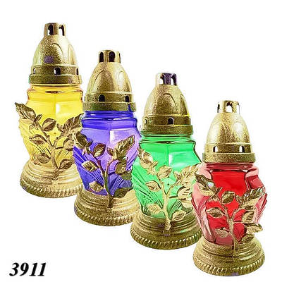 Свічка лампадка скло Гілочка d 8.5 см h 18 см (12шт)