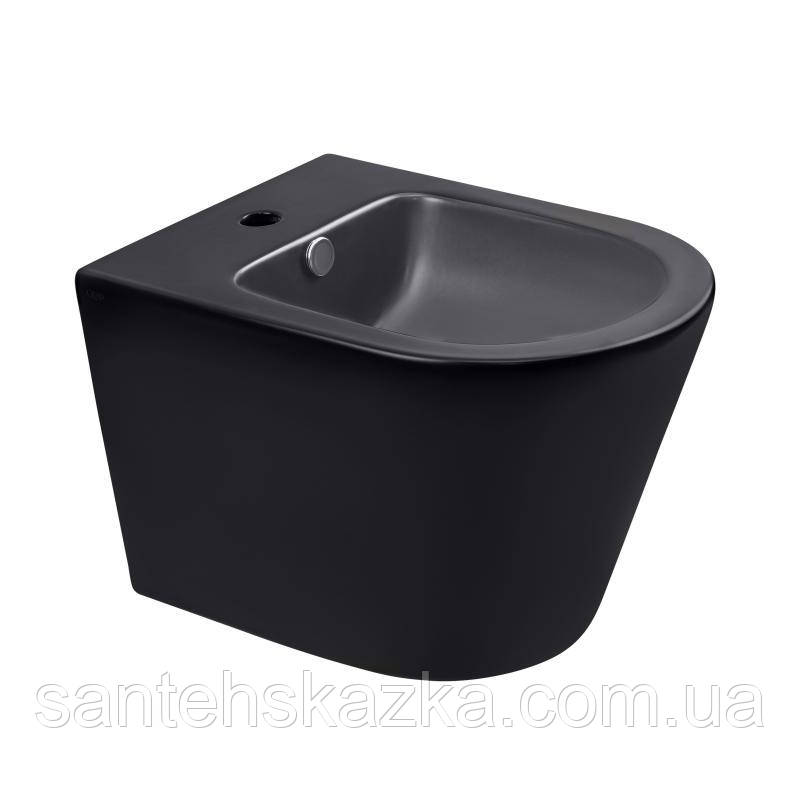 Біде підвісне Qtap Scorpio 515x360x345 Matt black QT1455053FMB, фото 1
