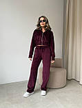 Жіночий велюровий спортивний костюм з кофтою на блискавці, фото 2