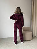 Жіночий велюровий спортивний костюм з кофтою на блискавці, фото 3