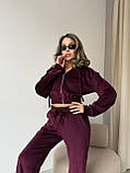 Жіночий велюровий спортивний костюм з кофтою на блискавці, фото 4