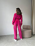 Жіночий велюровий спортивний костюм з кофтою на блискавці, фото 6