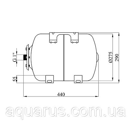 Гідроакумулятор горизонтальний Pumpman 24 л, фото 3