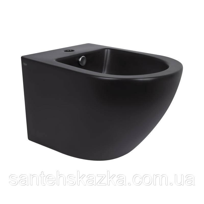 Біде підвісне Qtap Robin 495х370х325 Matt black QT1355046FMB, фото 1