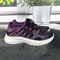 Кросівки жіночі Dago чорні з фіолетовим текстильні весняно-літні 2775, фото 5