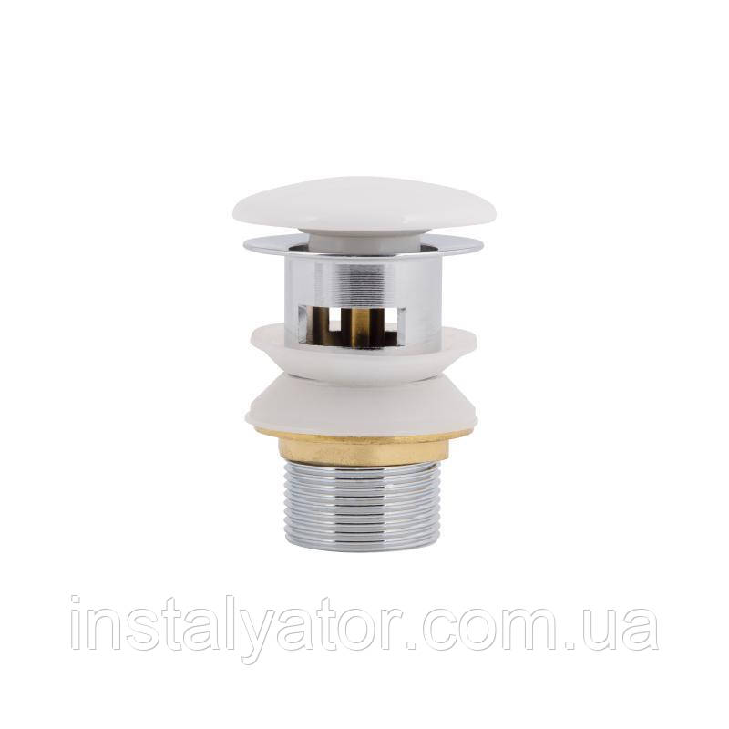 Донний клапан Pop-up для біде з переливом 70х70х227.5mm White Qtap