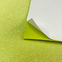 Фоаміран із глітером клейова основа 1,6 мм, 1 аркуш А4 - салатовий